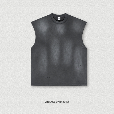 Vintage Distressed Sleeveless Vest  BES25106