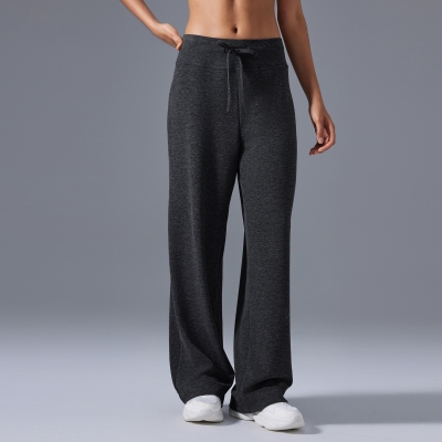 High-waisted drawstring loose-fitting breathable sports pants D25100