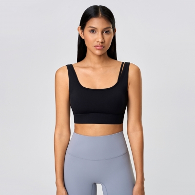 U-neckline Sexy Solid Color Sports Bras D25071