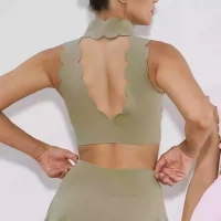 Lace Thick Straps Racerback Halterneck Sleeveless Yoga Sports Bra SKL-FNK8814