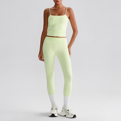 7/8 Length Workout Pants Pilates Training Set SKL-LQ0132