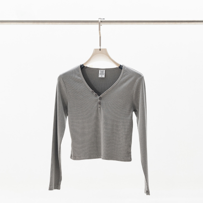 Sexy V-Neck Button Long Sleeve Knitwear BEN25553