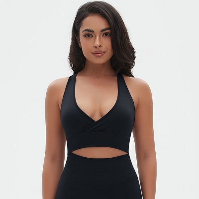 Seamless Yoga Wear Breathable Sports Bra 6666Cross Straps