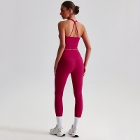 Sports Wide - Leg Pants Outdoor Running Fitness Two - Piece Set SKL-LQ8658
