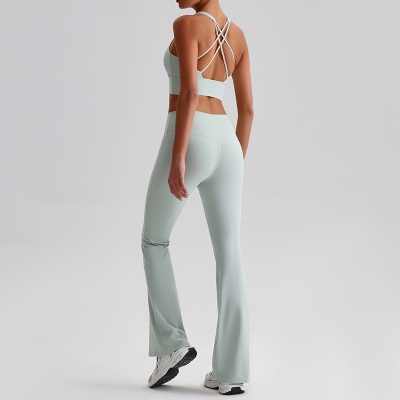  Fitness Wide-Leg Pants Outdoor Running Sports War Set For Women SKL-LQ8997