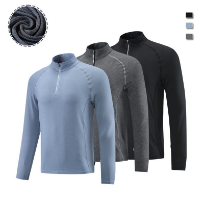 Men's Stand Collar Long Sleeve Tops with Reflective Strips 802
