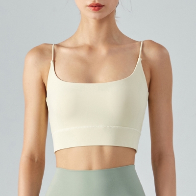  Fine Shoulder Strap with Padded Cups Yoga Sports Bra DS72 