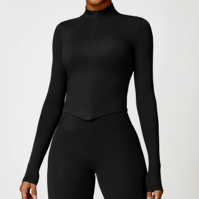 Tight-fitting zip-up yoga jacket 8503
