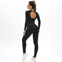 Cutout Yoga Wear Tight Pants Long-Sleeve Set 6603