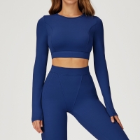 Shockproof Crew Neck Long Sleeve Yoga Top 4509
