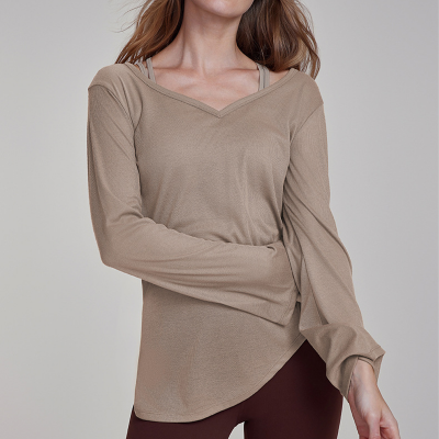 Yoga Top with Long Sleeves Suitable for Fitness  DWTS124116 
