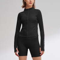 Slim-Fit Women's Long-Sleeve Zip-Up Breathable Jacket SKL-QY-T4875