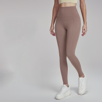 Side Pocket & Custom Hem High-Rise Yoga Pants  DWUS124019