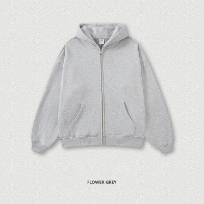  Fleece-Lined Loose Fit Hooded Zip-Up Jacket BEW0215