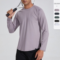 Men's Long Sleeve Round Neck Shirt - Moisture Wicking, Stretchable 895