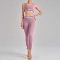 Strappy Open-Back Running Sports Bra Set SKL-QY-B6010+K6051