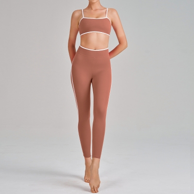 Quick-Dry Sports Bra & Skirt Set with Built-in Bra Cups High-Elasticity Yoga Set SKL-QY-B6012+K5031