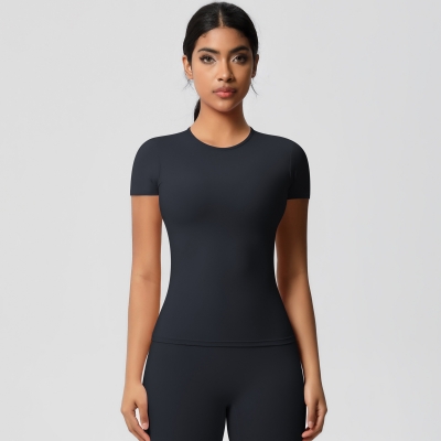 Tight-fitting Short-sleeve T-shirt Quick-drying Breathable Yoga Suit 7103