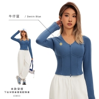 Double-Zip Slim Fit Yoga Jacket SKL-FNK202341