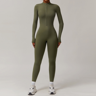 Winter & Autumn Tight Fleece-Lined Yoga Bodysuit 8445