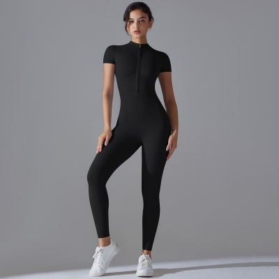 Quick-drying Breathable Zipper Short-sleeve Yoga Clothes  6656