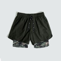 Men's Zipper Pocket Double-Layer Shorts DK14