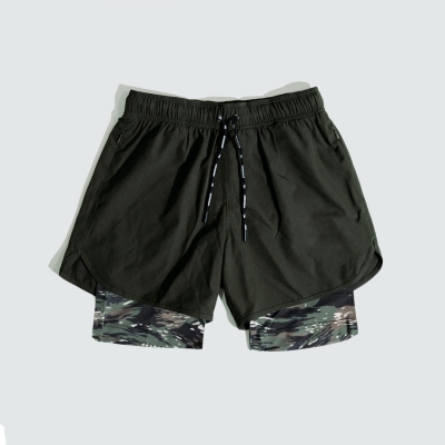 Men's Zipper Pocket Double-Layer Shorts DK14