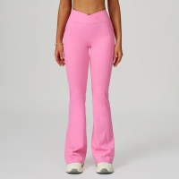 Crisscross Waist Wide-Leg Flare Pants 2030