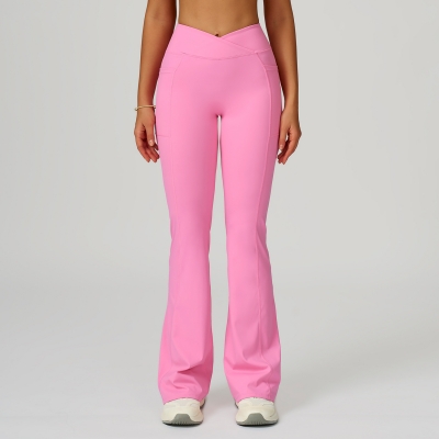 Crisscross Waist Wide-Leg Flare Pants 2030