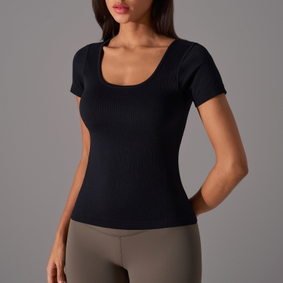 Soft Material Solid Color Yoga Shorts D25074