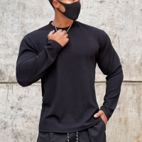 Men's Loose Fit Athletic Long Sleeve T-Shirt KZCX