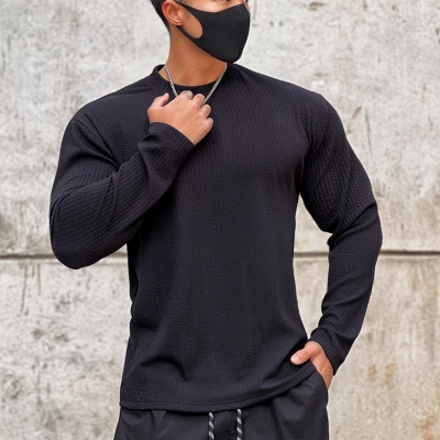 Men's Loose Fit Athletic Long Sleeve T-Shirt KZCX