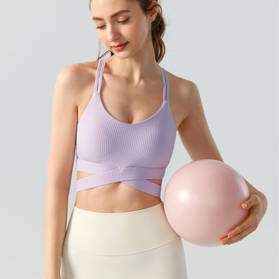 Crisscross Shoulder Straps Medium-Support Integrated Sports Bra  DSG812 