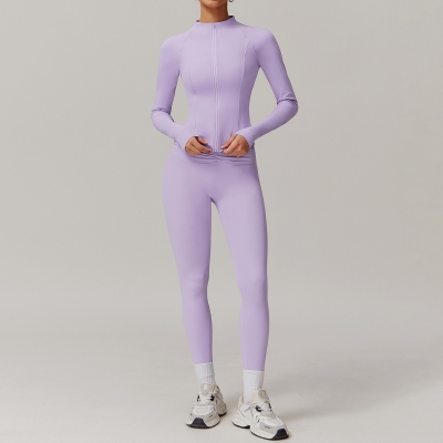 Soft Fabric Twist Pleats Flare Yoga Outerwear Sets 9141