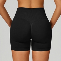 Seamless Color Block High-Waisted Yoga Shorts 9245