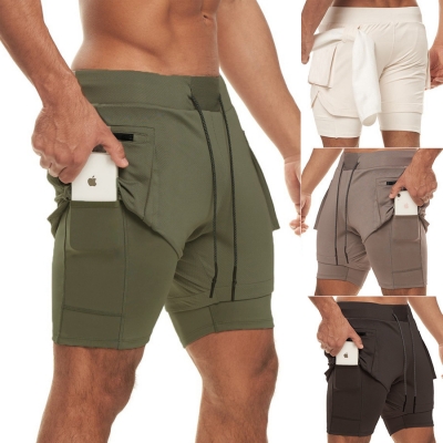 Men's Double-Layer Breathable Running Shorts DK49