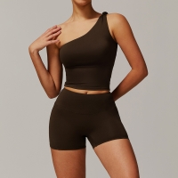 One-shoulder Vest Yoga Set 9152