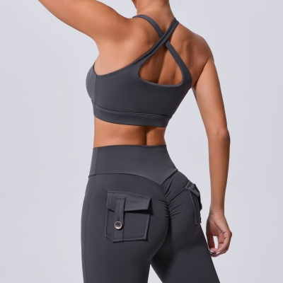 Shockproof Backless Fitness Running Sprots Bra QS59520