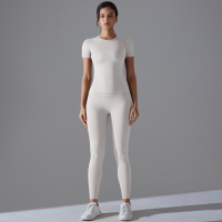  Tight Short-Sleeve Yoga Wear Set 6618