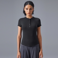 Skinny Nude Skin Friendly Modal Vertical Fitness Yoga Short Sleeve D25097