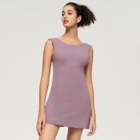Seamless Padded Bodycon Dress with Hollow-Out Open-Back Design SKL-QY-T3846
