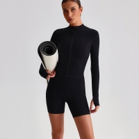  Zipper Yoga Jacket Tight Yoga Sports Cycling Pants Set SKL-LQ0156