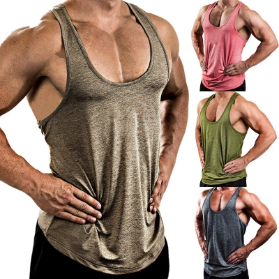 Men's Solid Color V-Neck Sleeveless Top ZDBX01