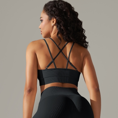 Running Fitness Top Cross-Strap Sports Bra 6610