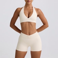 Tummy-Control Yoga Shorts & High-Support Sports Bra Running & Yoga Set SKL-QY-B6505+K6507