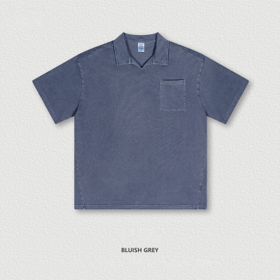  Spring Summer Washed Polo Short Sleeve BES1996