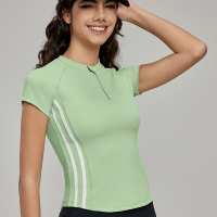 Breathable Half-Zip Yoga Short-Sleeve Top DWY115030