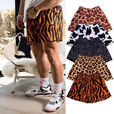 Men's Above-the-Knee Leopard Print Shorts DK01