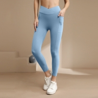 Nude - feeling High - waisted Slimming Yoga Pants with Long Length and Two Pockets SKL-QY-K3504