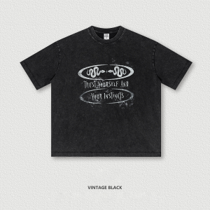 Washed Distressed Printed Short Sleeve T-Shirt BE7530